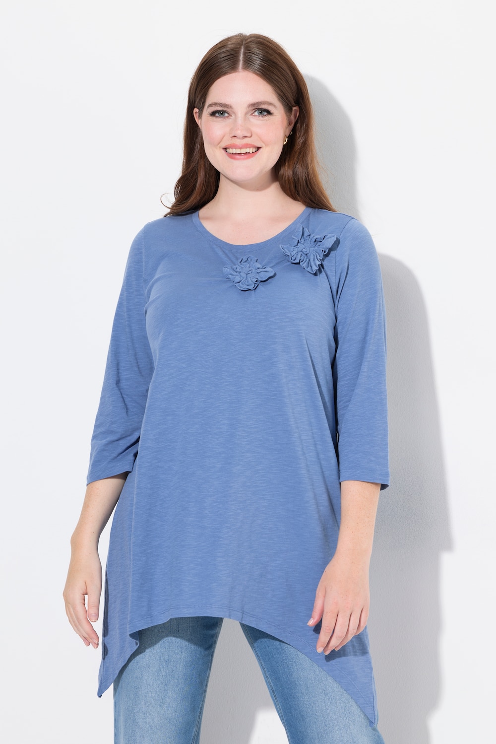 Große Größen Shirt, Damen, blau, Größe: 42/44, Baumwolle, Ulla Popken