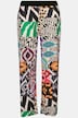 Broek, wijde pijpen, all-over print, elastische tailleband