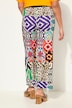 Broek, wijde pijpen, all-over print, elastische tailleband