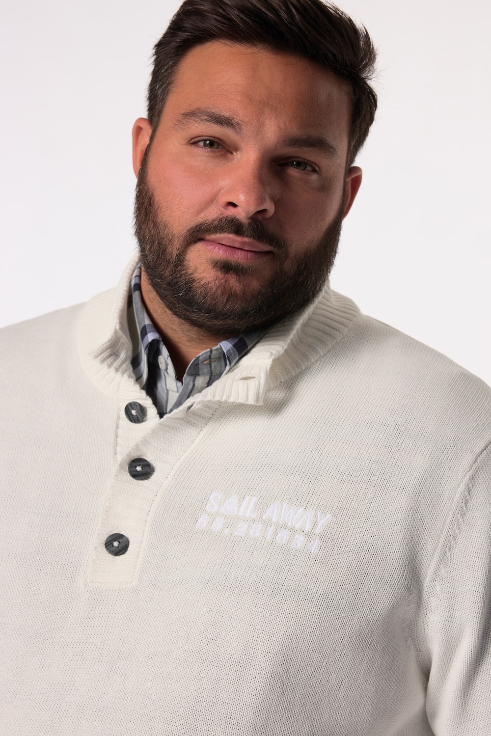 Stora storlekar Tröja, Her, vit, storlek: 3XL, Bomull, Men Plus