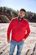 Men+ trøje, lynlåskrave, knaplukning, broderi, op til str. 8XL