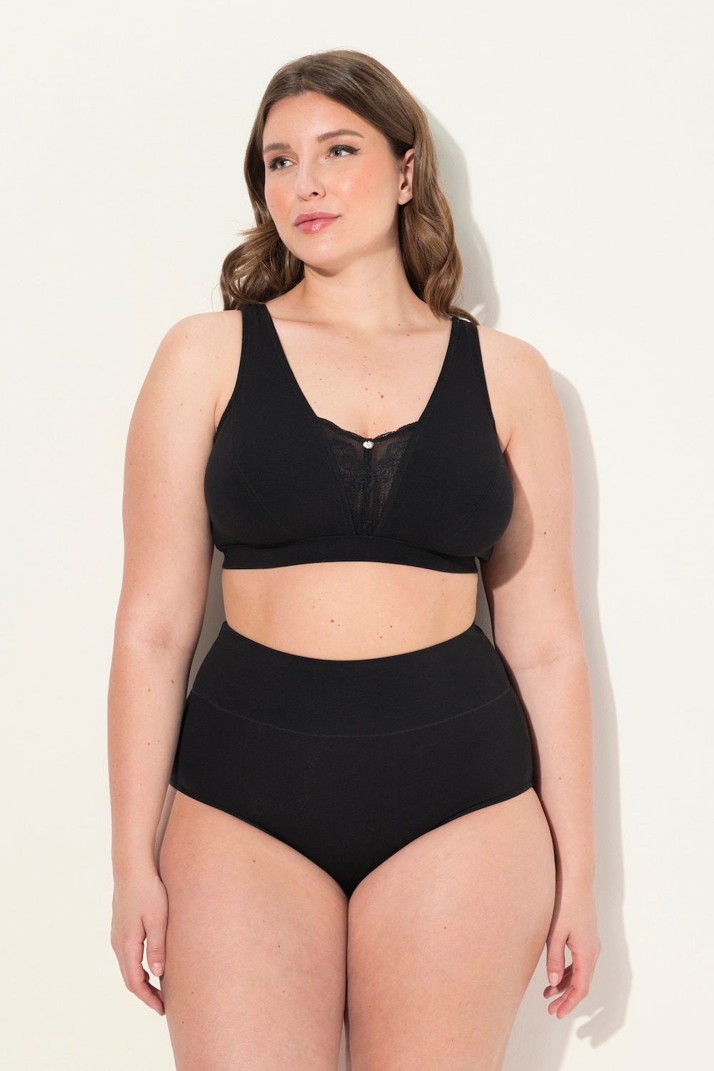Große Größen Bralette, Damen, schwarz, Größe: 105E, Baumwolle/Synthetische Fasern, Ulla Popken