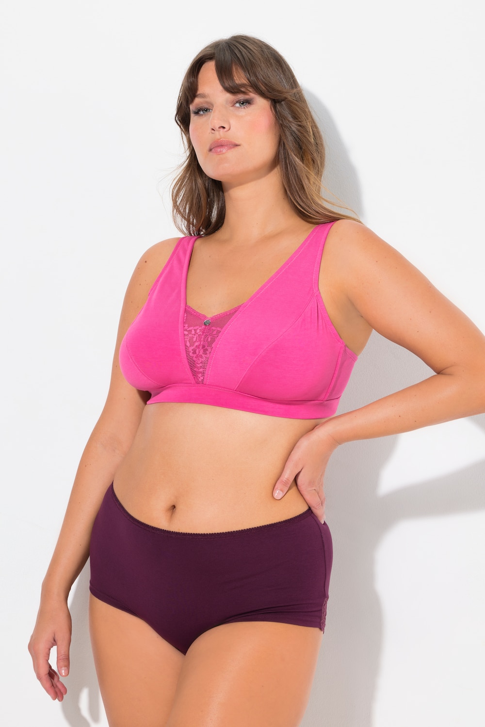 Große Größen Bralette, Damen, rosa, Größe: 110C, Baumwolle/Synthetische Fasern, Ulla Popken