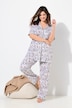 Pijama, flores, cuello con solapa, media manga, bolsillos