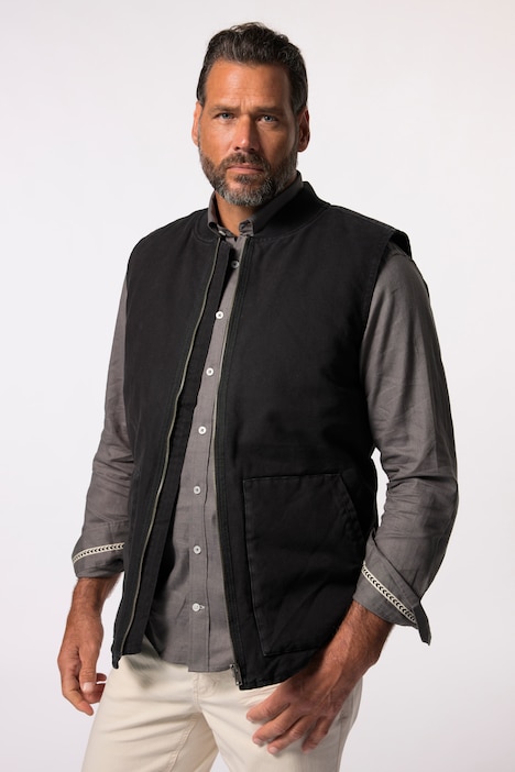 JP 1880 Canvas Vest, College Collar, up to 8XL