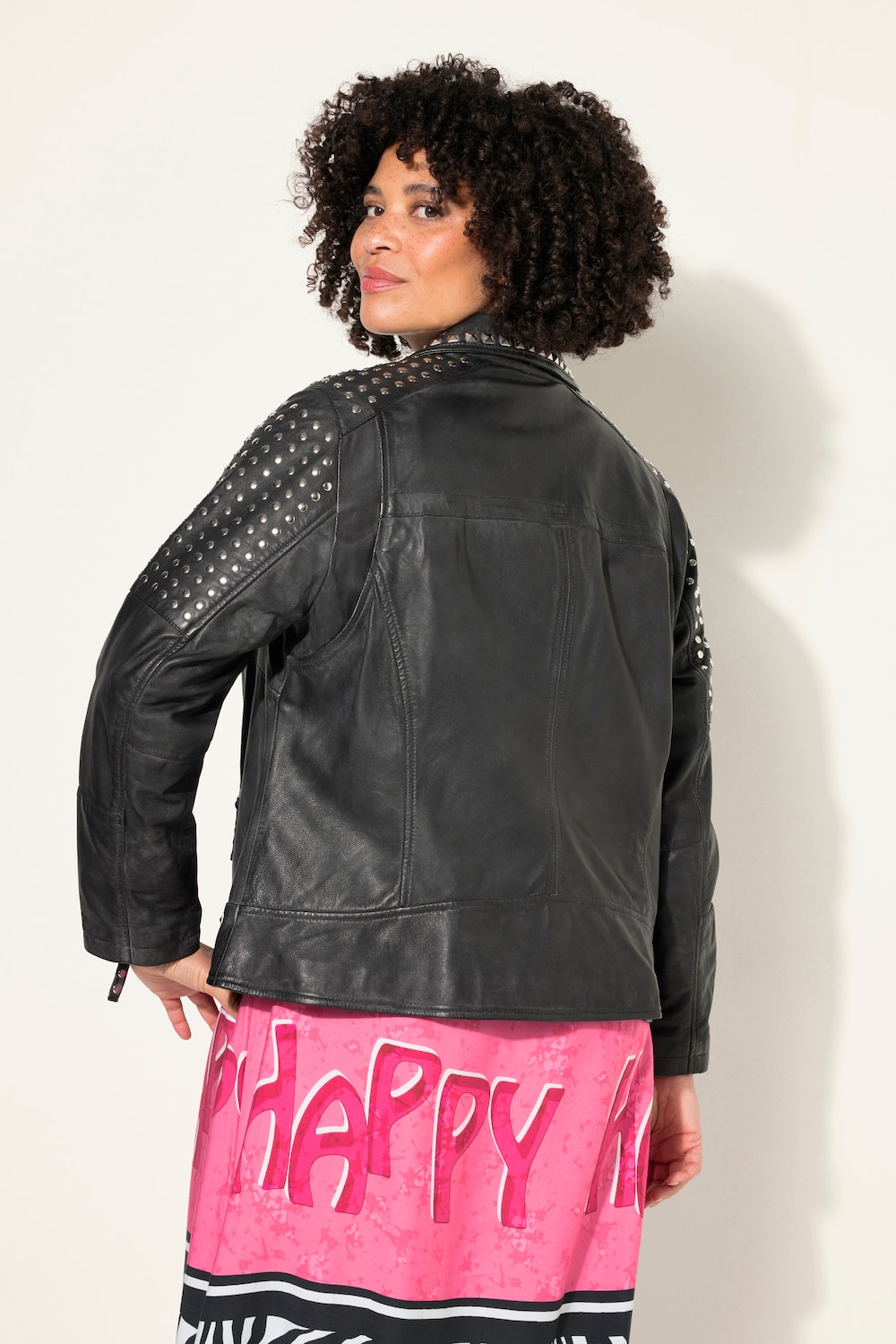 Kunstlederjacke Lederjacke Rundhals Lederjacke Damen 52 » Große