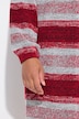 Strickjacke, extra lang, offene Form, Blockstreifen