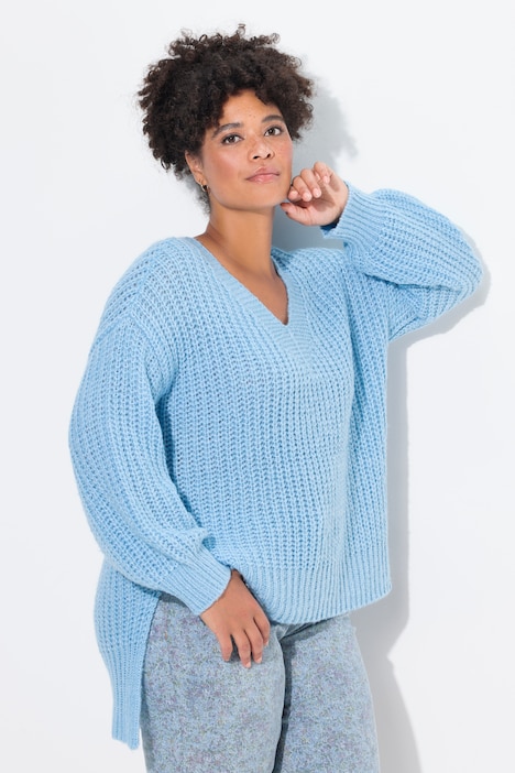 Pullover, oversized, V-Ausschnitt