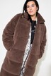 Doorgestikte teddy mantel, recht model, nylon schouders