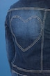 Denim jas, heartpatch op de rug, lange mouwen