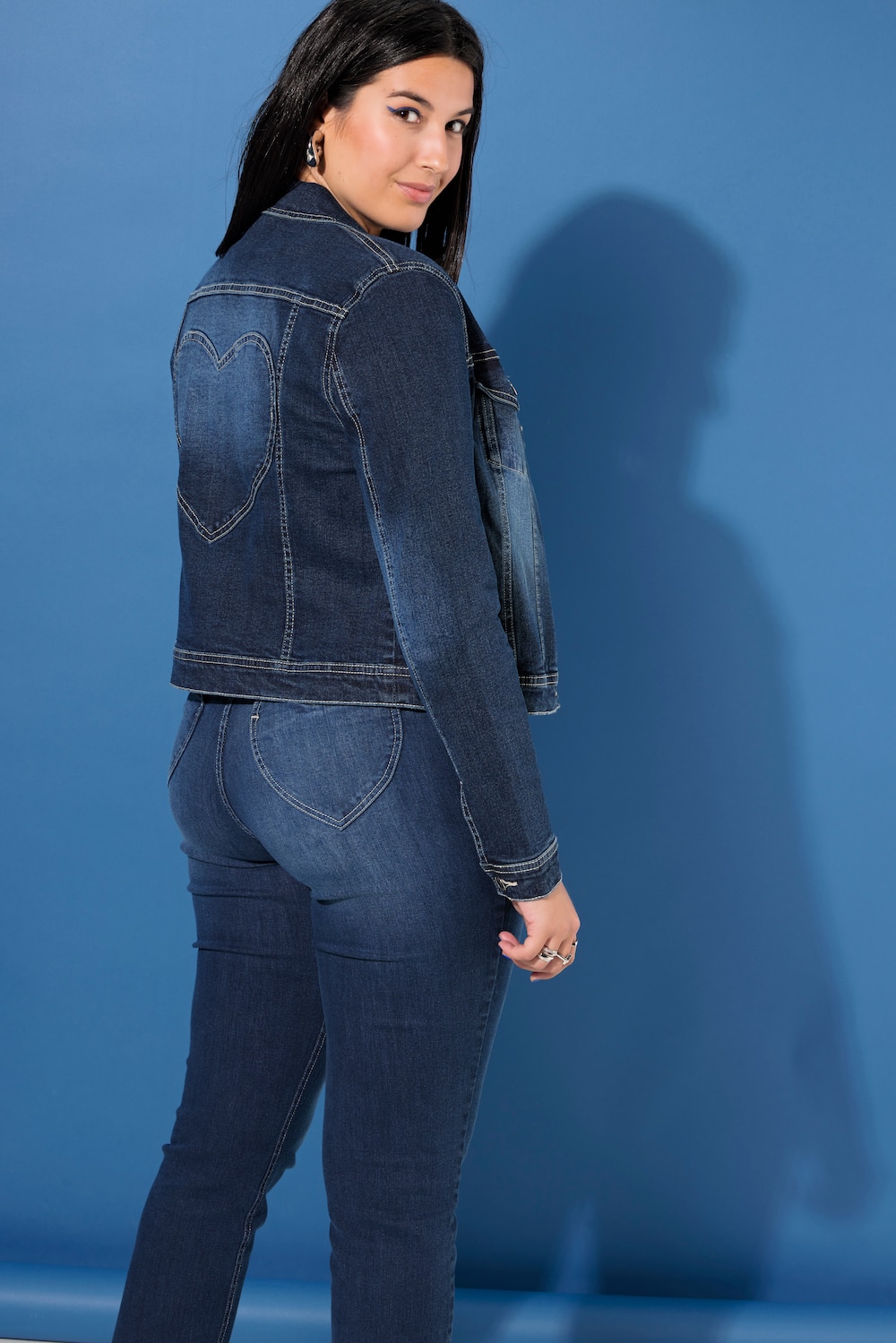 Große Größen Jeansjacke, Damen, blau, Größe: 54/56, Baumwolle, Studio Untold