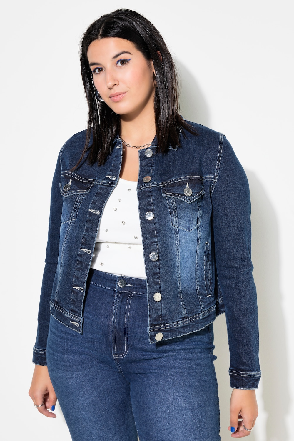 Jeansjacke, Heart-Rückenpatch, Langarm