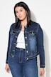 Denim jas, heartpatch op de rug, lange mouwen