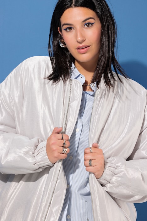 Blouson, oversized, glänzende Qualität