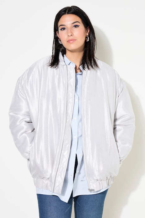 Blouson, oversized, glanzende stof