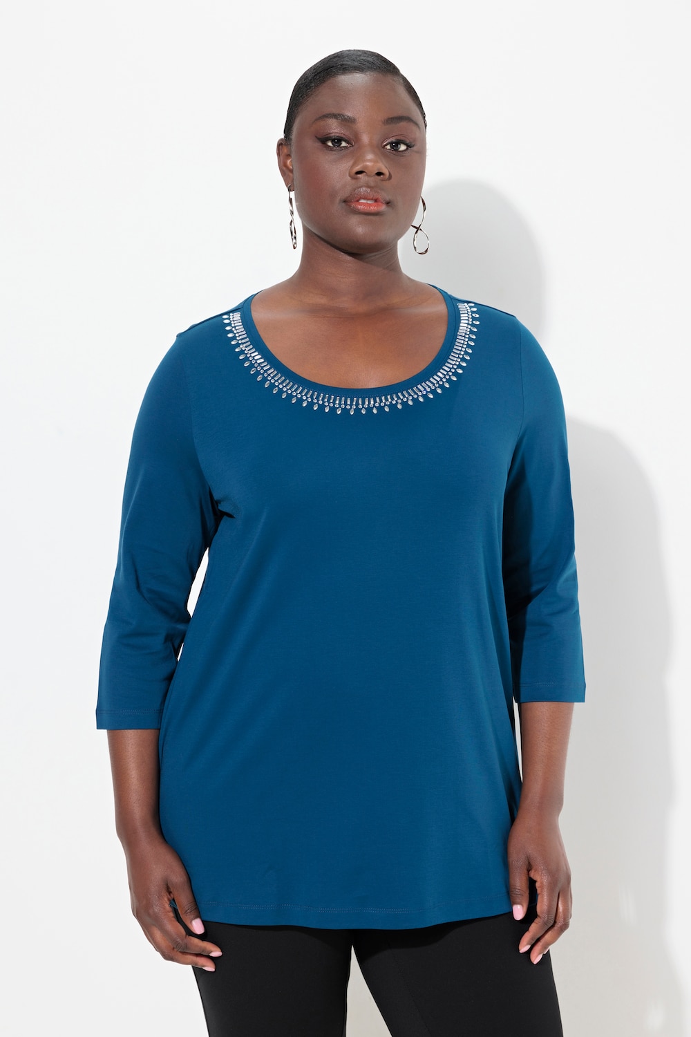 Große Größen Shirt, Damen, türkis, Größe: 54/56, Baumwolle, Ulla Popken