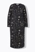Robe midi en jersey. Manches longues et coupe trapèze. Motif cosmique