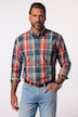 Chemise à carreaux JP 1880, manches longues et col à pointes boutonnée, coupe Modern Fit - jusqu'au 8 XL