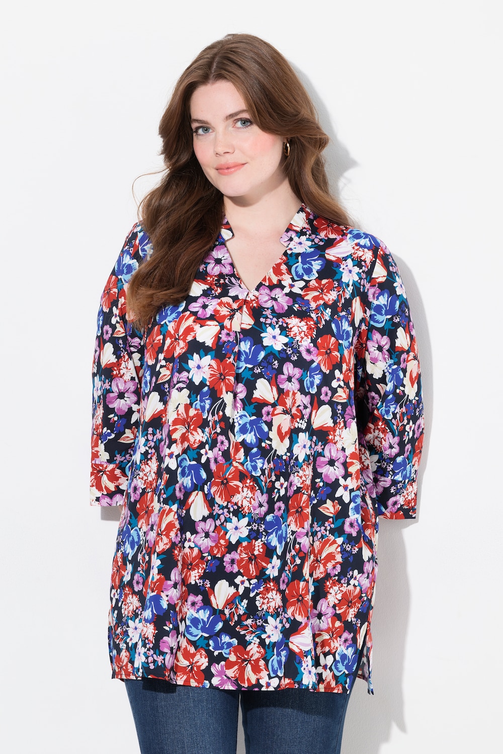 Große Größen Tunika, Damen, rot, Größe: 54/56, Baumwolle/Viskose, Ulla Popken