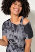 T-shirt with  batik print and shoulder cut-out
