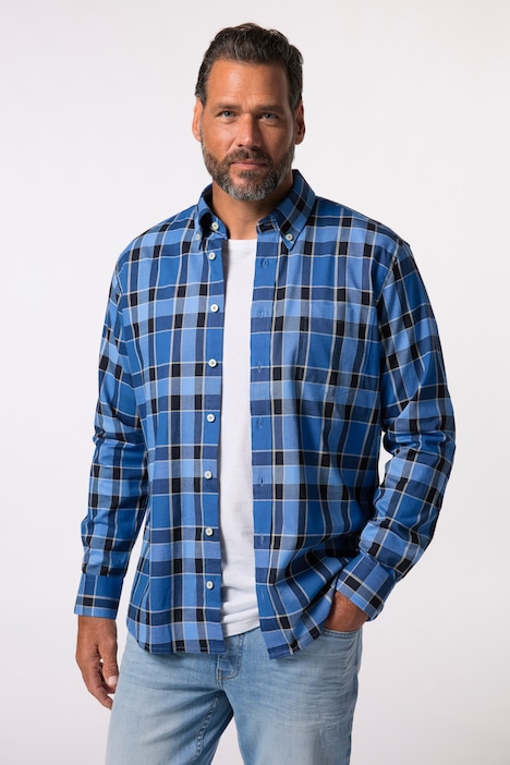 JP 1880 Karohemd, Langarm, Buttondown-Kragen, Modern Fit, bis 8 XL