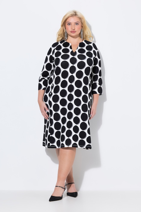 Polka Dot Punto di Roma 3/4 Sleeve Dress