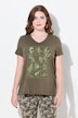 Eco Cotton Short Sleeve V-Neck Floral Graphic Tee