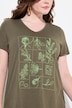 Eco Cotton Short Sleeve V-Neck Floral Graphic Tee