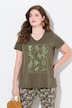 Eco Cotton Short Sleeve V-Neck Floral Graphic Tee