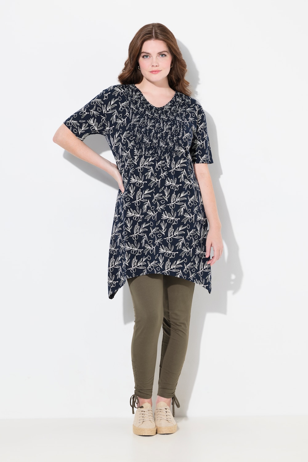 Große Größen Longshirt, Damen, blau, Größe: 50/52, Baumwolle, Ulla Popken