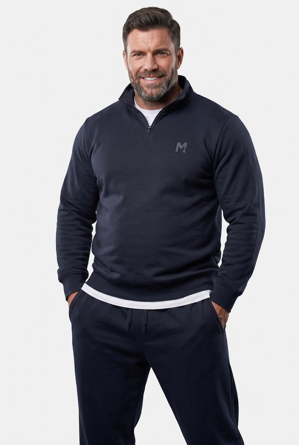 Sweat-Troyer, Basic, Zippkragen, bis 8 XL