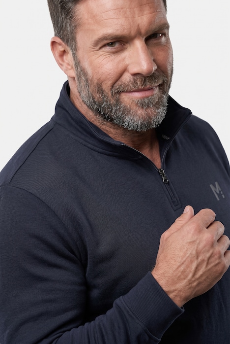 Sweat-Troyer, Basic, Zippkragen, bis 8 XL