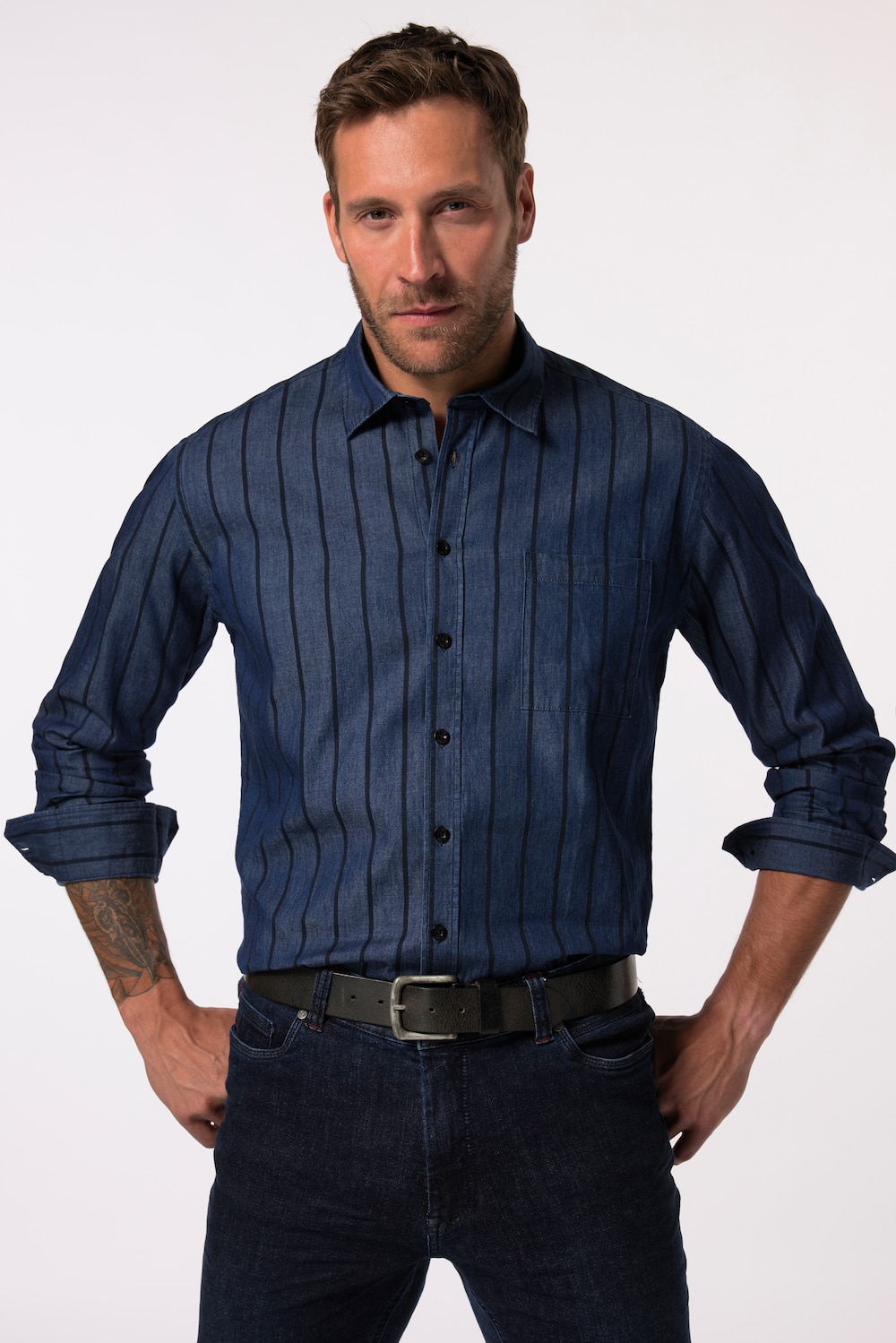 JP 1880 overhemd, lange mouwen, kentkraag, Modern Fit, tot 8XL
