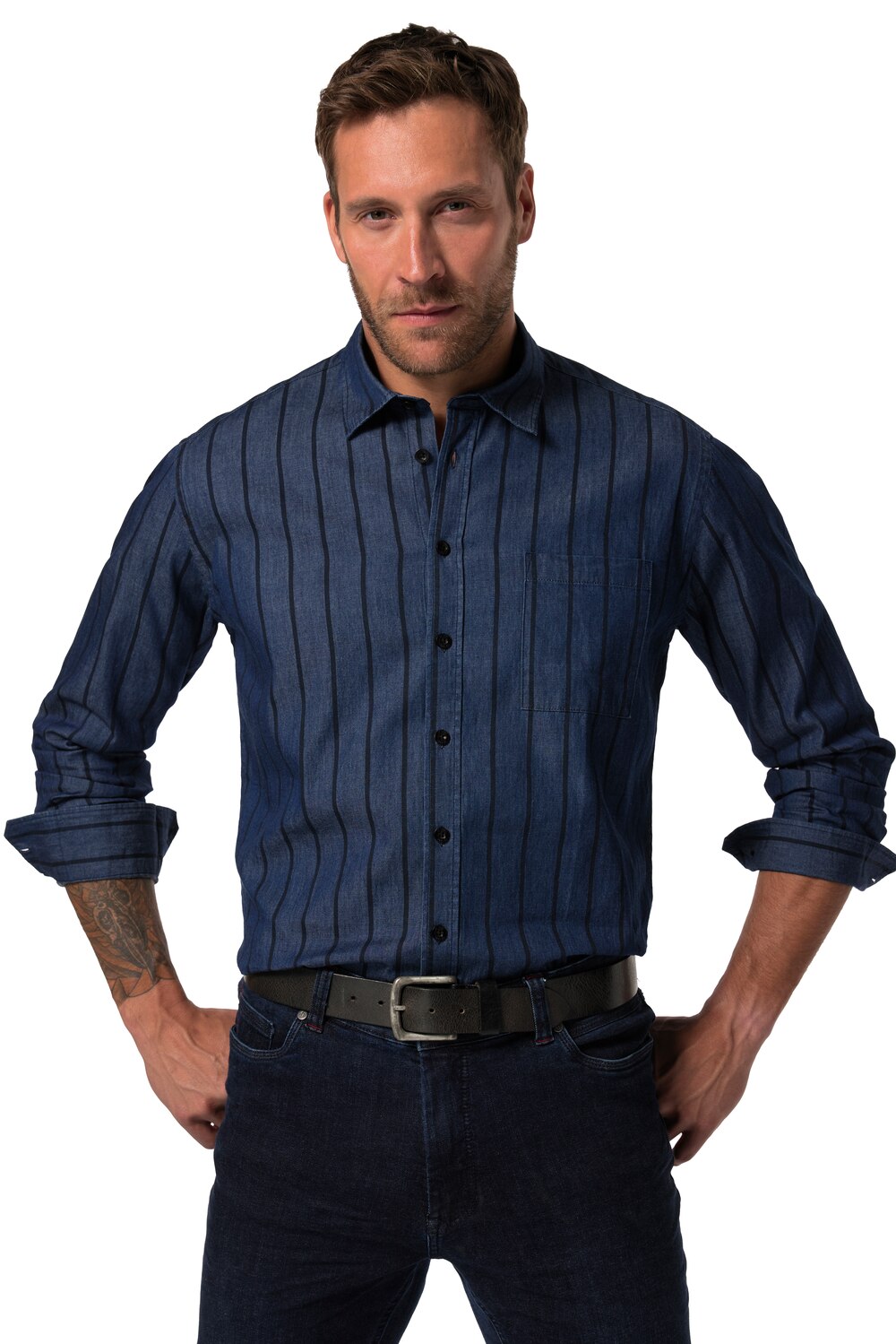 Chemise Homme Club Room Rayée Bleue - Taille M (15.5 34/35), Manches Longues, Occasion