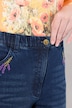 Jean Mia en denim stretch. Taille confortable et broderies