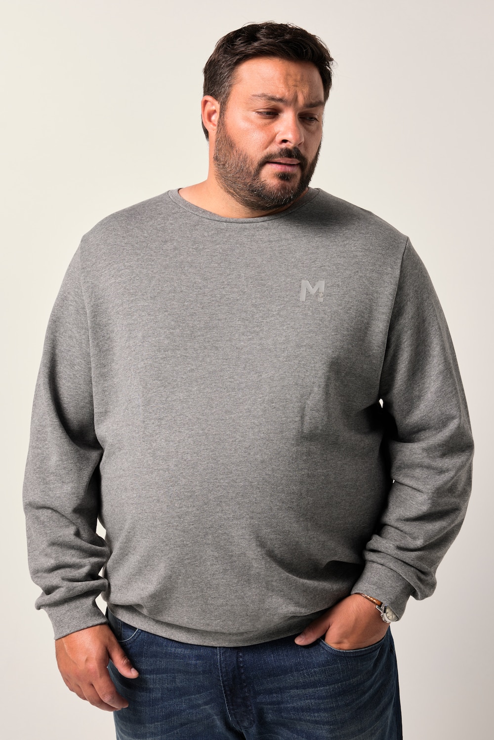 Men+ Sweatshirt, Basic, Rundhalsausschnitt, bis 8 XL