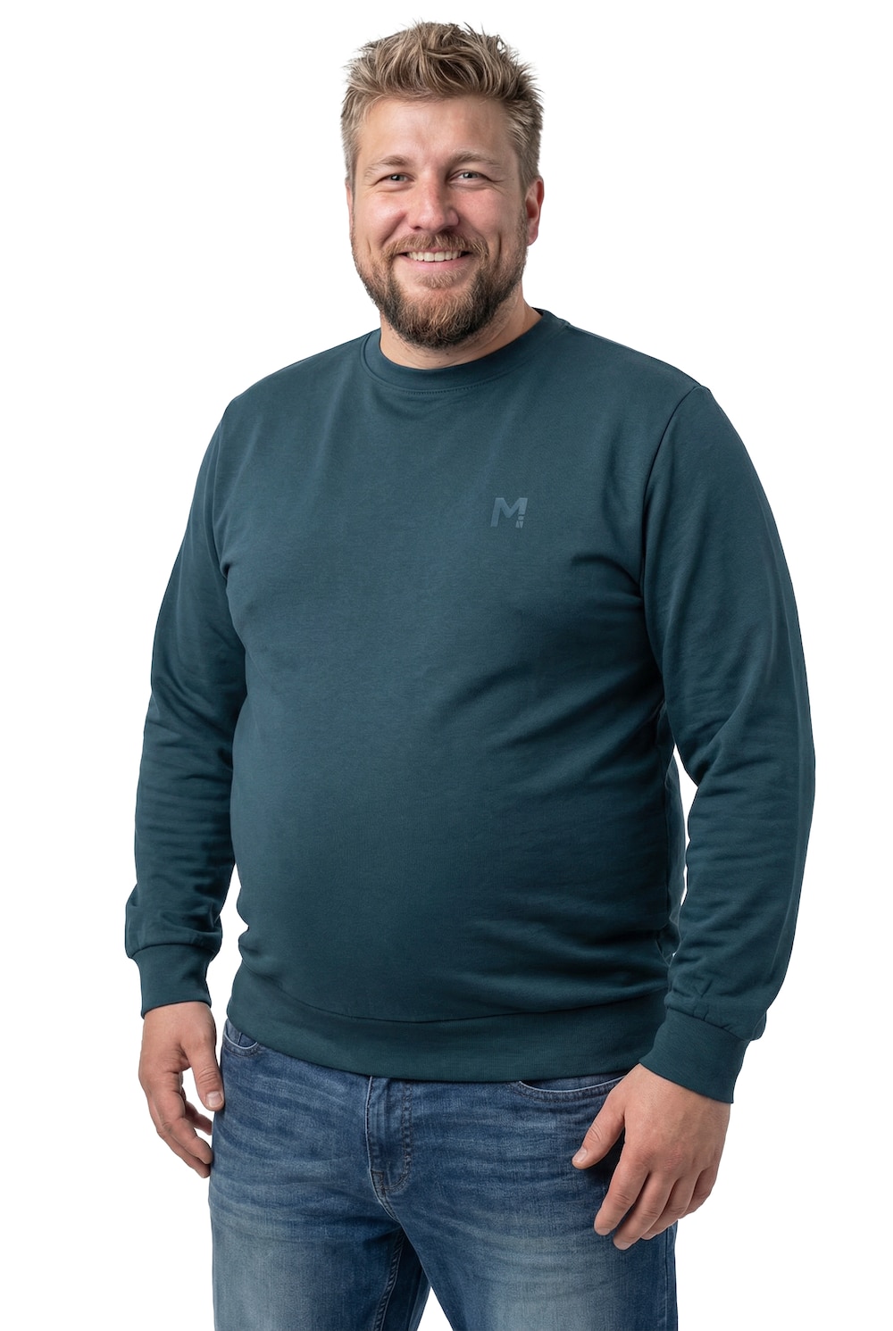 Stora storlekar Mjukiströja, Her, turkos, storlek: L, Bomull/Viskos, Men Plus