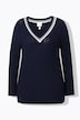 Pullover, Zopfmuster, V-Ausschnitt, Langarm