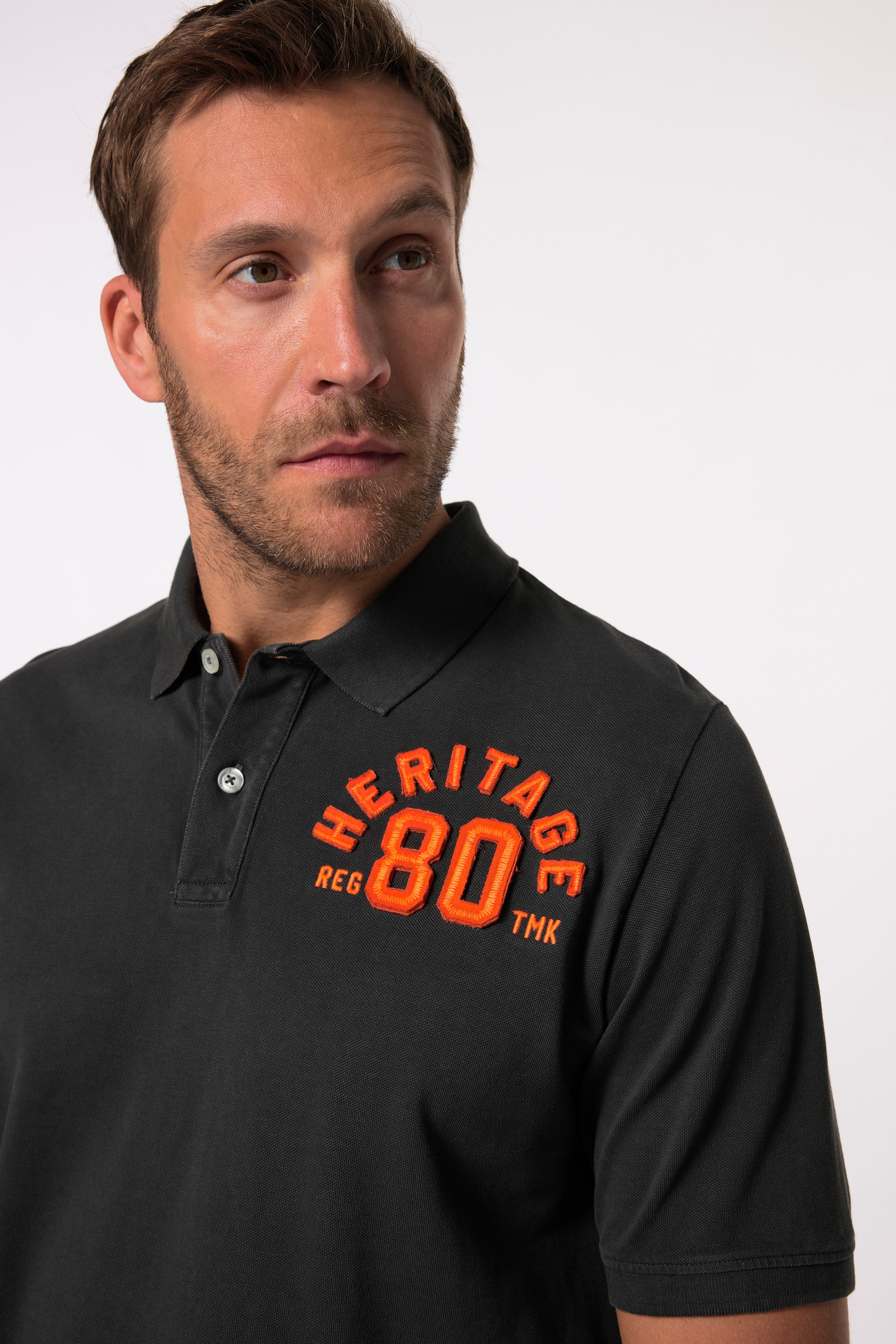 JP 1880 Herren große Größen JP 1880 Poloshirt Halbarm Piqué florales Muster