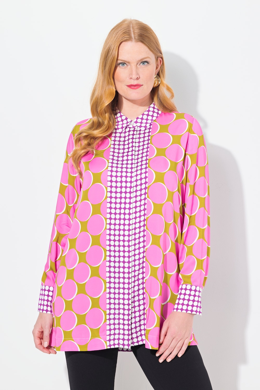 Große Größen Satin-Longbluse, Damen, braun, Größe: 46/48, Viskose, Ulla Popken