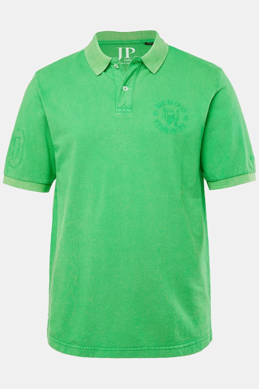 JP 1880 poloshirt, korte mouwen, piqué, vintage look, badges, tot 8XL
