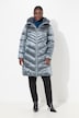 Steppmantel, Metallic-Schimmer, Webpelz, 2-Wege-Zipper