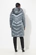 Steppmantel, Metallic-Schimmer, Webpelz, 2-Wege-Zipper
