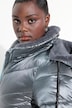 Steppmantel, Metallic-Schimmer, Webpelz, 2-Wege-Zipper