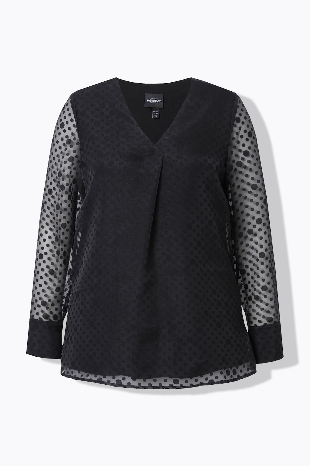 Stora storlekar Blus, Dam, svart, storlek: 42/44, Viskos/Polyester, Ulla Popken
