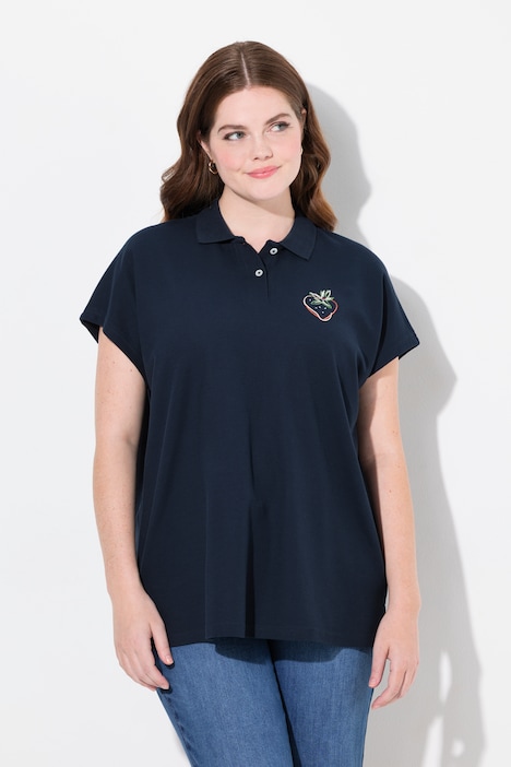 Poloshirt, broderi, polokrave, kortærmet, økologisk bomuld