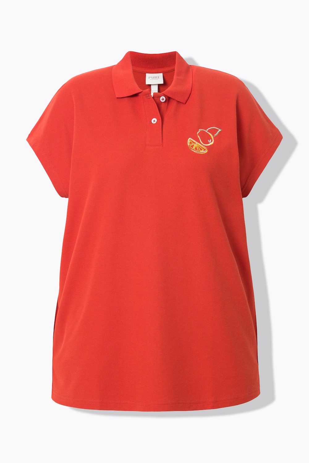 Stora storlekar Poloshirt, Dam, orange, storlek: 54/56, Bomull, Ulla Popken