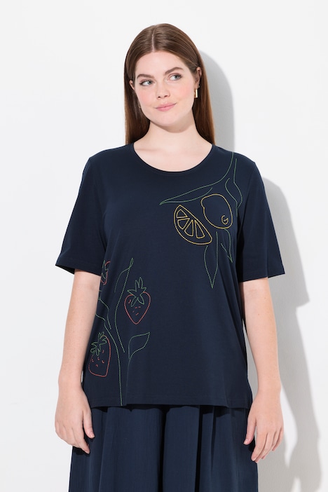 Eco Cotton Fruit Embroidered Short Sleeve Tee