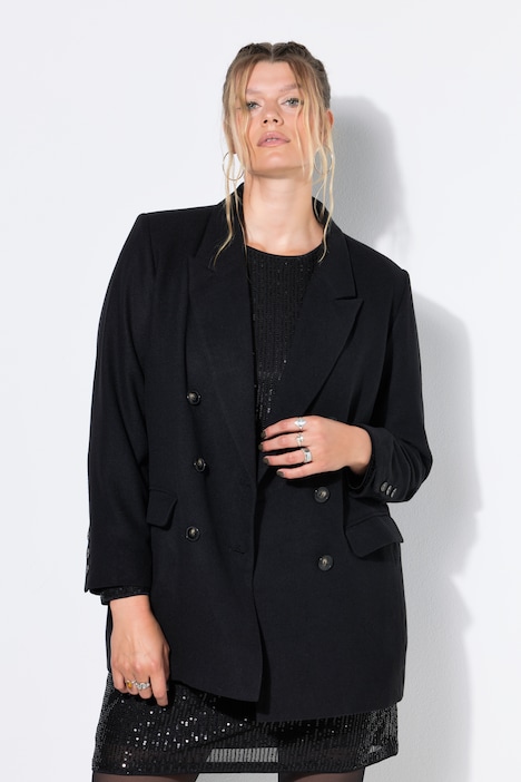 Blazer coupe Loose Shape, double rangée de boutons et col à revers