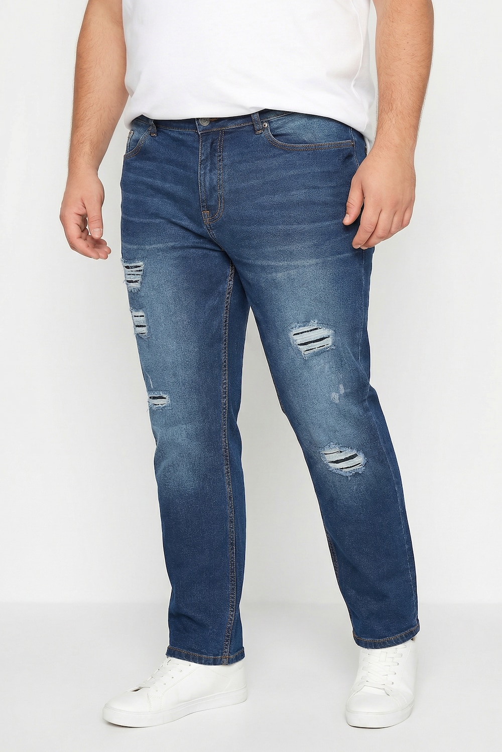 Men+ Jeans, Bauchfit, Regular Fit, 5-Pocket, Destroys, bis Gr. 72